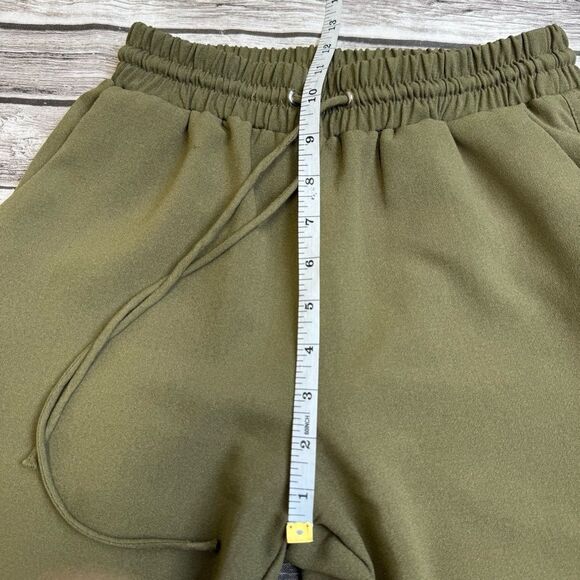Shinestar Womens Jogger Pants M Med Medium Army Olive Green Elastic Waist Skinny - Picture 10 of 11